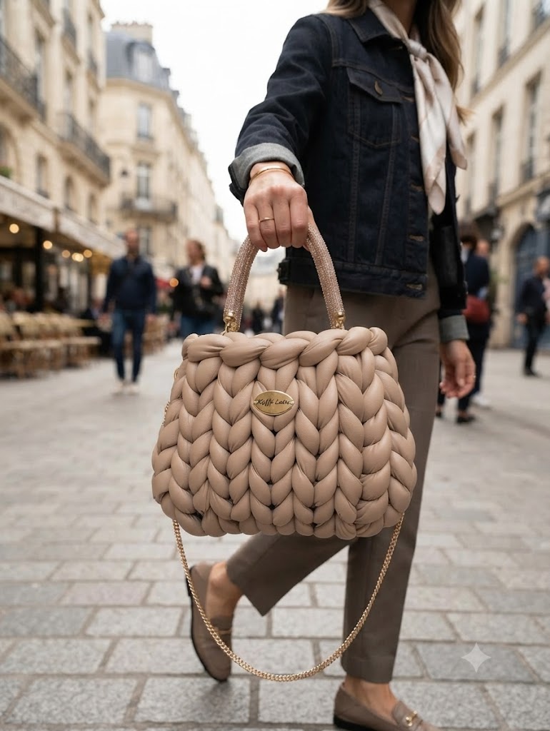 ##Le Bijou – Mini Sac en Écopelle & Strass | Kaffè Latte##